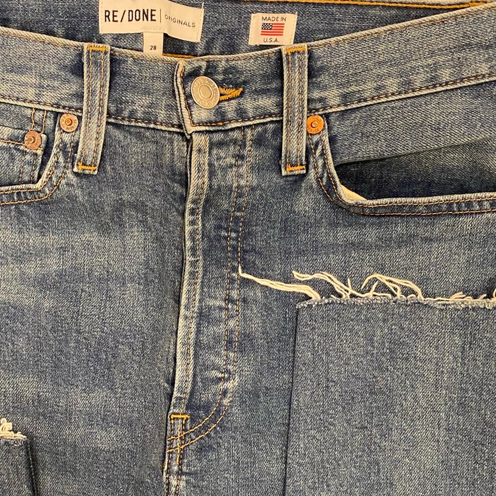 REDONE Distressed Hem High Waisted Jeans Sz28